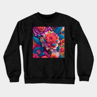 flowers  patterns blue purple coloration pigment hue tint colour tone light colorful Crewneck Sweatshirt